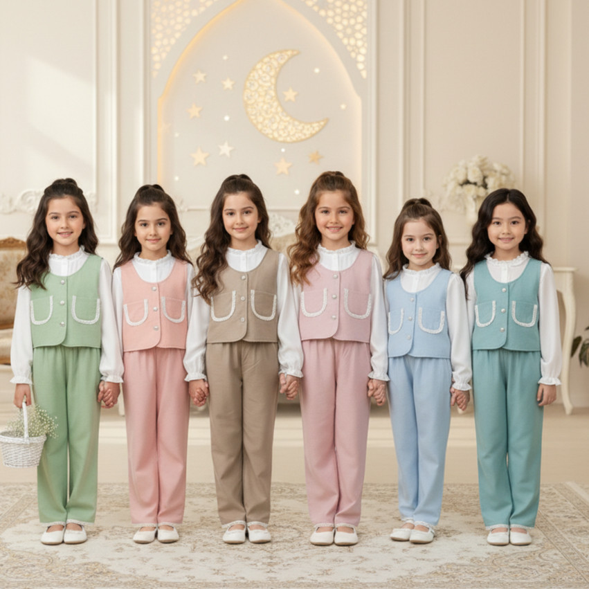 Yuffie - Raya Collection 2026 Set - Ramadan Eid Gamis Set for Girls 2-12 Years 4466