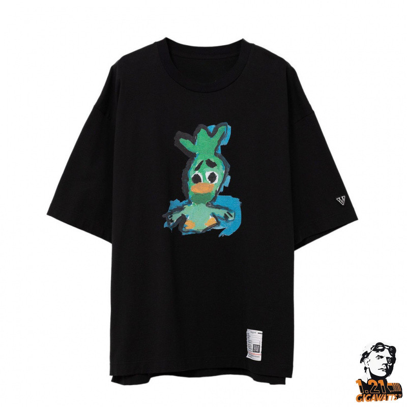 MIHARA YASUHIRO graffiti พิมพ์ unisex ลําลองหลวมใหม่รอบคอ oversize เสื้อยืดแขนสั้นผู้ชาย