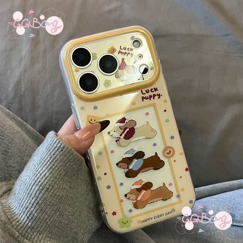 สําหรับiPhone 16 17 11 15 13 12 14 Pro Max X XR XS Max 7 8 Plus SE 2020 เต็มหน้าจอลูกสุนัขCash Dotกร