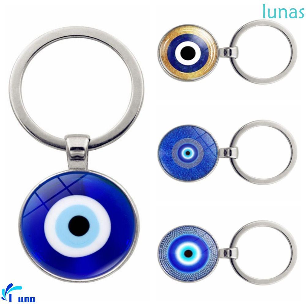 LUNASOL Blue Evil Eye จี้, อินเทรนด์ Blue Evil Eye Evil Eye พวงกุญแจ, Evil Eye ลูกปัดพวงกุญแจ Lucky 