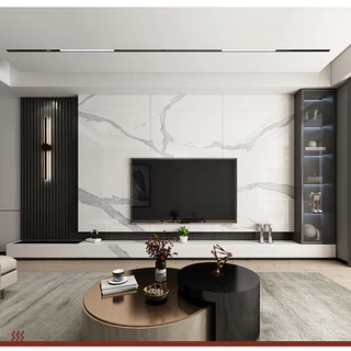 60x60ซม.สติกเกอร์ปูพื้น กระเบื้องยาง กระเบื้องยางลายหินอ่อน กาวในตัว ปูพื้นห้องนอน กระเบื้องปูพื้น PVC Floor Sticker