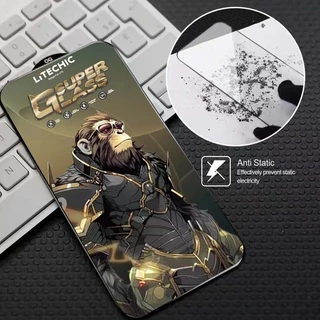 Kingkong ฟิล์มกระจก เต็มจอขอบดำ ป้องกันไฟฟ้าสถิตย์ ส่วนโค้งขนาดใหญ่ สำหรับ for IPhone15 promax 14 XR 11 12 13 16 17