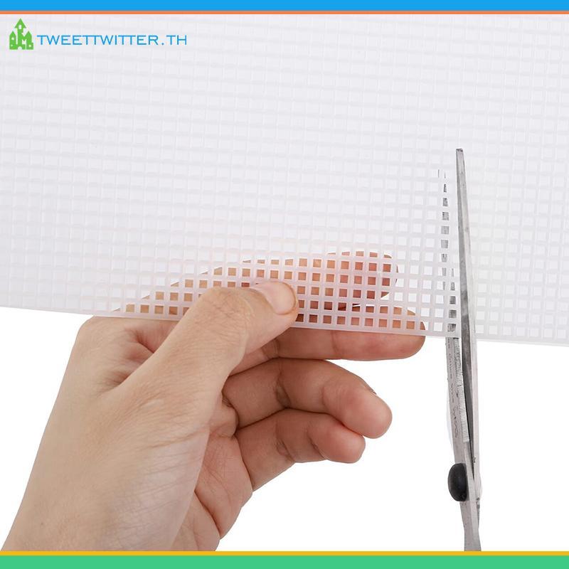 ทวีต 4 ชิ้นนับตาข่ายพลาสติกผ้าใบแผ่นสําหรับเย็บปักถักร้อยเส้นด้ายอะคริลิคหัตถกรรมถักโครเชต์โครงการ ไ