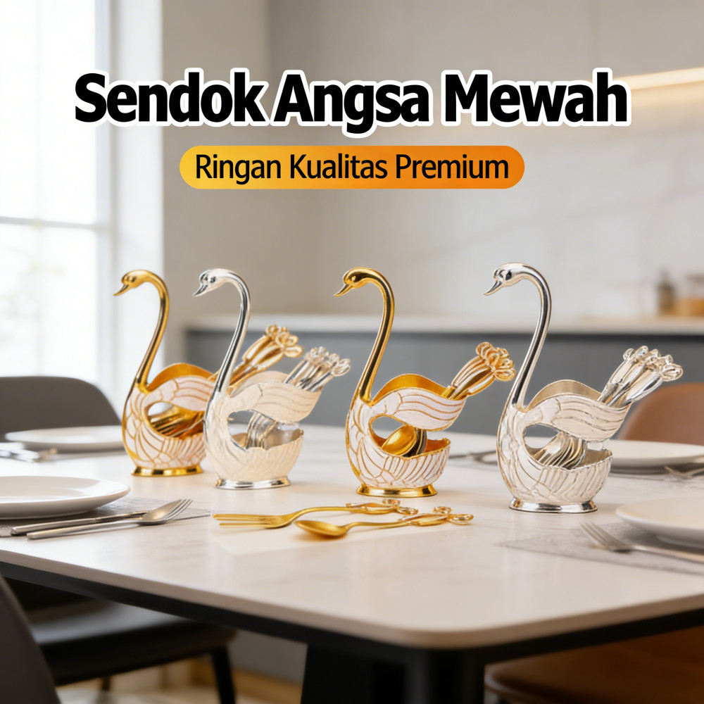 ขนม SWAN SWAN 6 ช้อน 6 ส้อมหรูหรา SWAN ชุดช้อนส้อมช้อน