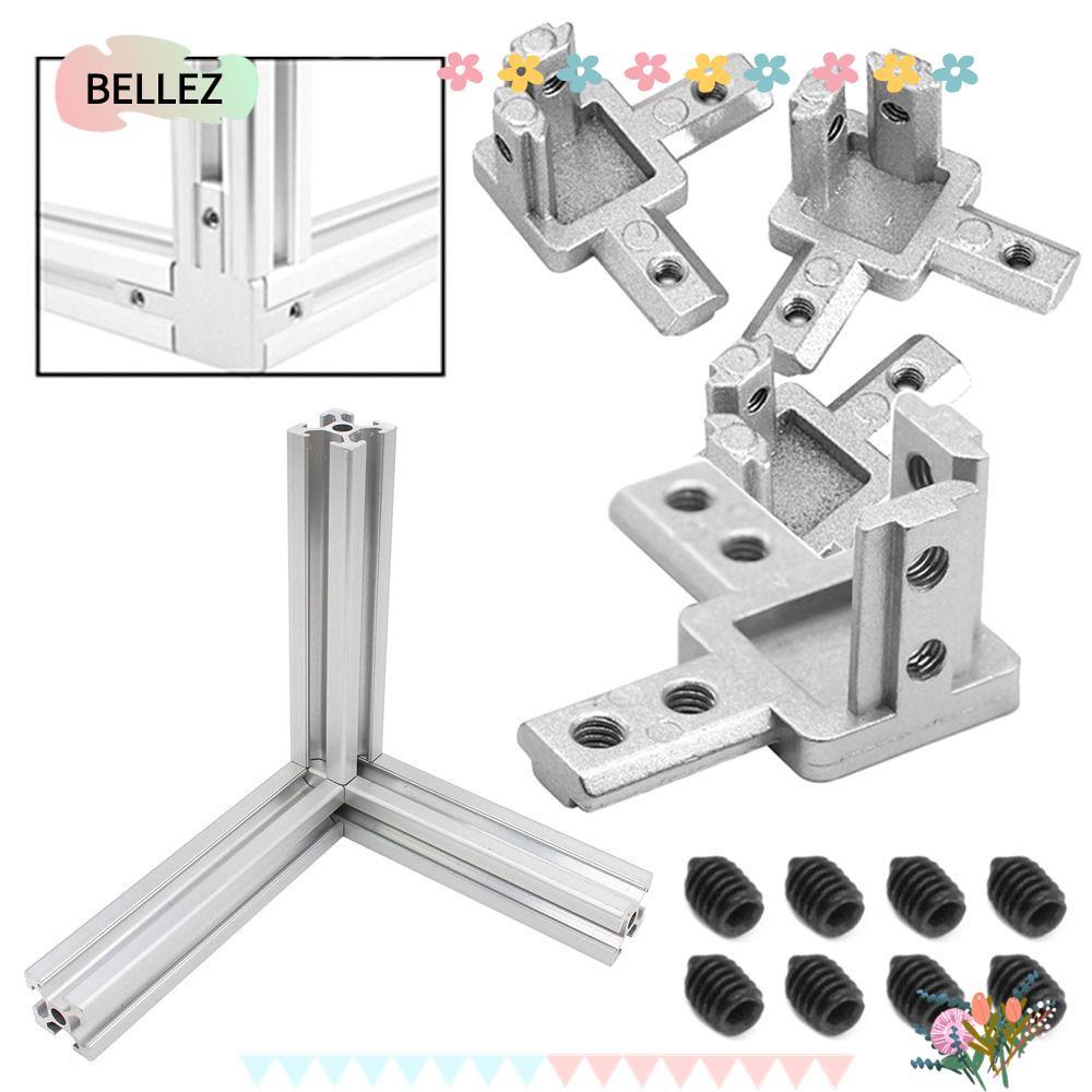 BELLEZ End Corner Silver 2020 3030 4040 Series Slot Aluminium Extruction Profile 3-Way