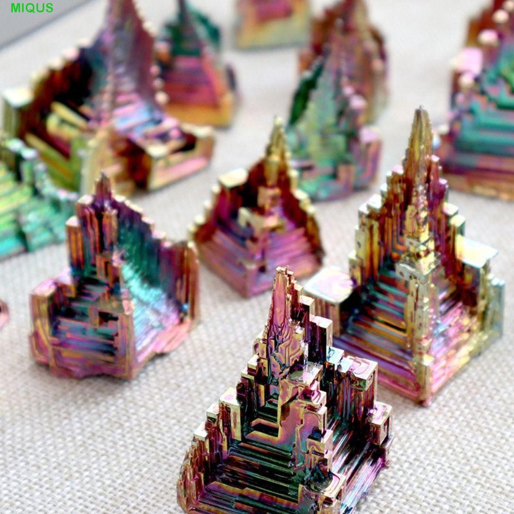 MIQUS ธรรมชาติ Bismuth Mine, งานฝีมือหินแกะสลักปราสาทแร่ตัวอย่าง, Bismuth Skyscraper หยาบธรรมชาติ Handmade แปลกเครื่องประดับหินตกแต่งบ้าน