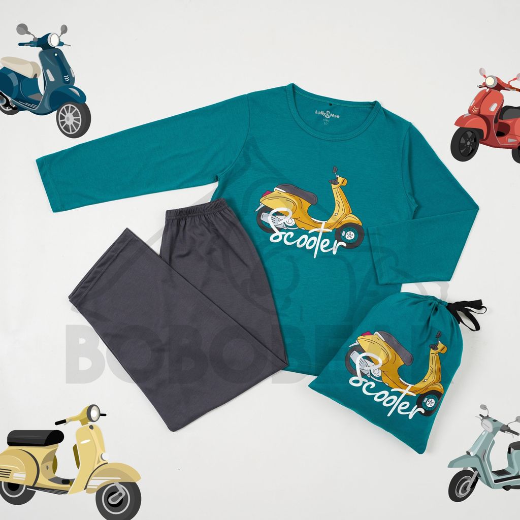 ชุดชุดนอนเด็กผู้ชาย Bobobear Ride Scooter