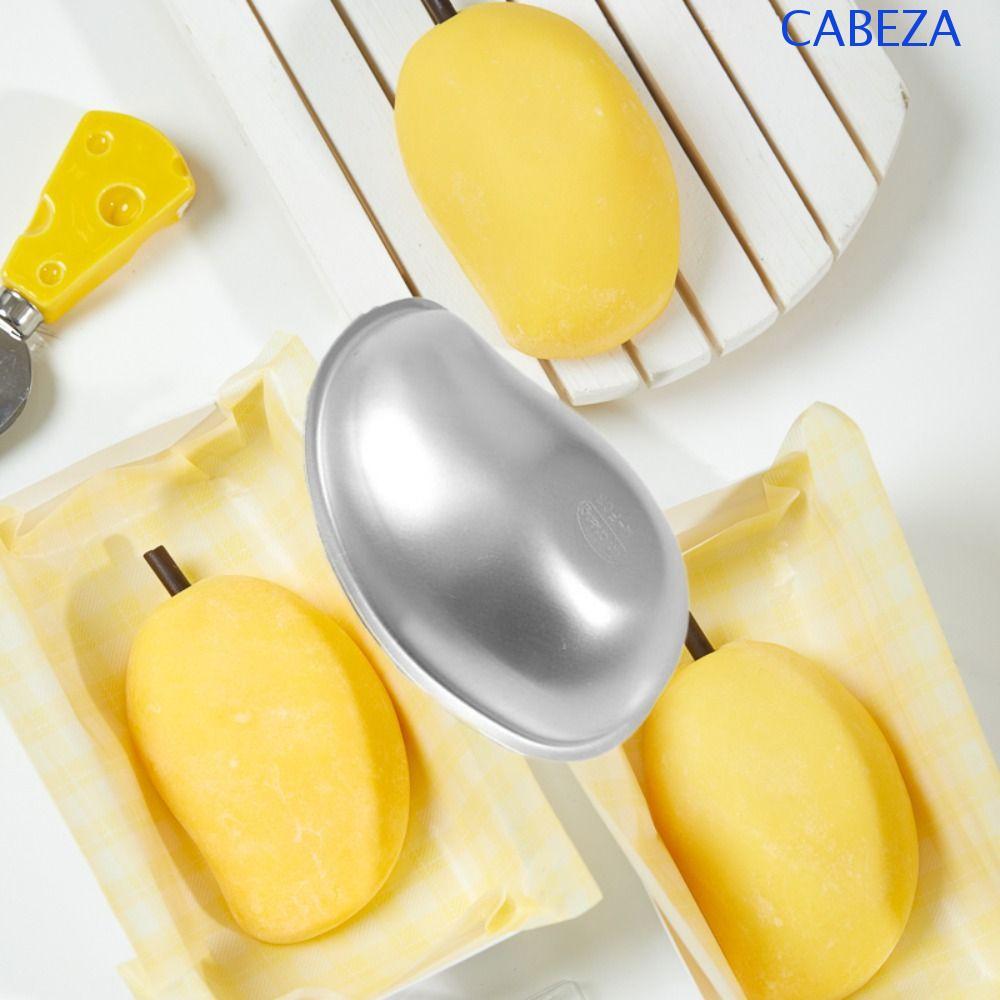 CABEZA แม่พิมพ์รูปทรงมะม่วง 3 ชิ้น, แม่พิมพ์ขนมสร้างสรรค์อลูมินัม, เครื่องมืออบรูปพีชสะดวกเงินแม่พิมพ์โลหะ Cupcake