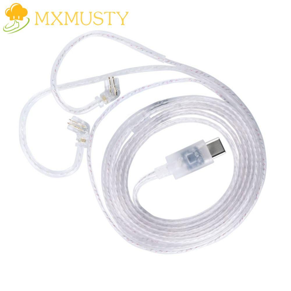 MXMUSTY KZ สายหูฟัง, Silver-Plated High-Pity KZ Type-C สําหรับ KZ ZS10 PRO Gold-plated Pin พร้อมไมโค