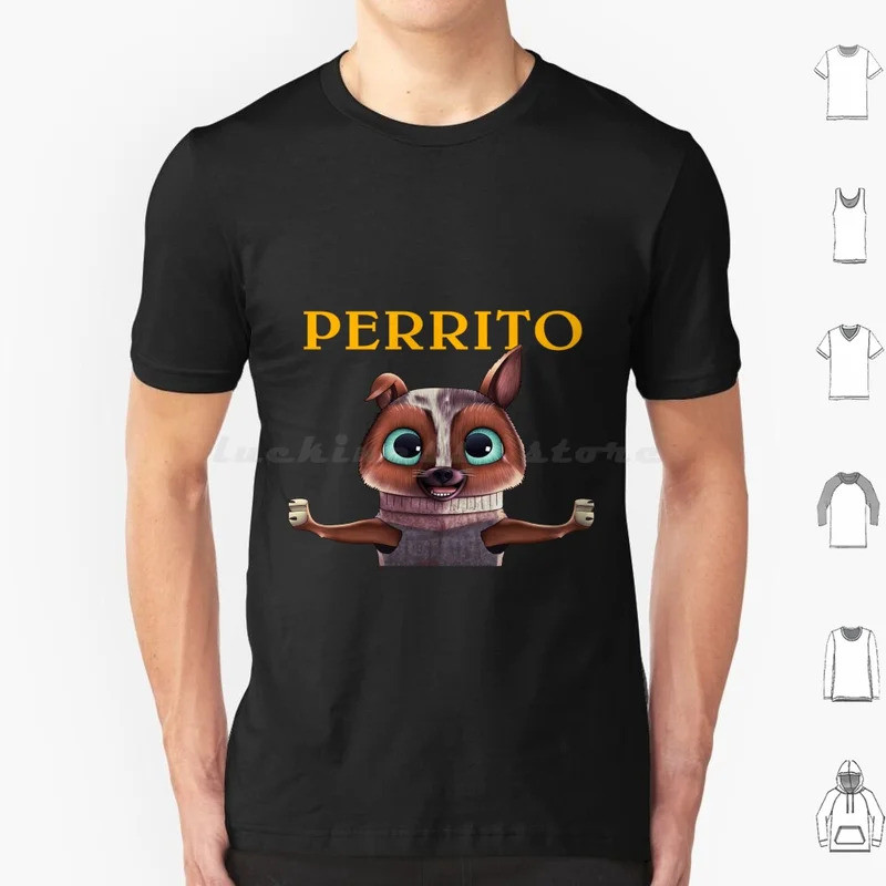 เสื้อยืด Perrito จาก Puss In Boots ขนาด 6XL ผ้าฝ้าย เสื้อยืดเท่ๆ Perrito Puss Boots Puss In Boots Pe
