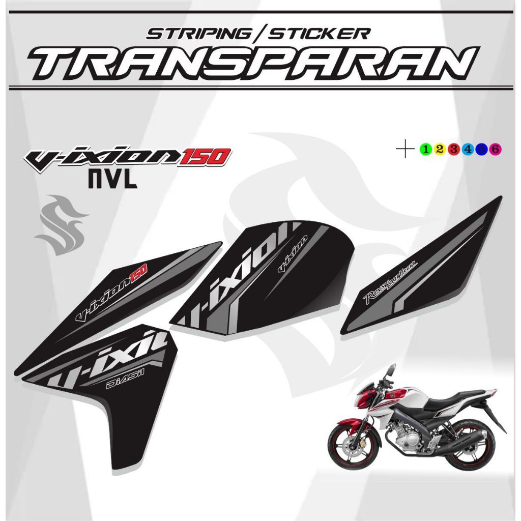 CLEAR UV TRANSPATAN STRIPING ตัวแปรสําหรับ VIXION NVL 150 รถจักรยานยนต์ TRANSPARENT UV