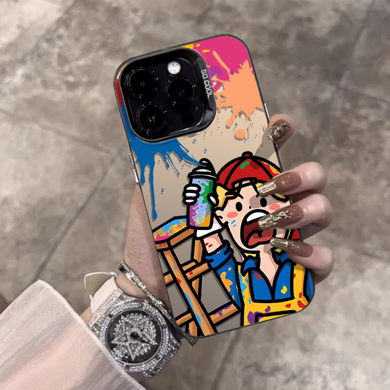 เคส OPPO คนงานสวมอุปกรณ์ป้องกันพ่นสีสําหรับ realme F19 A36 A38 A57 A58 A16 A17 A60 A77 C11 C15 C30 C