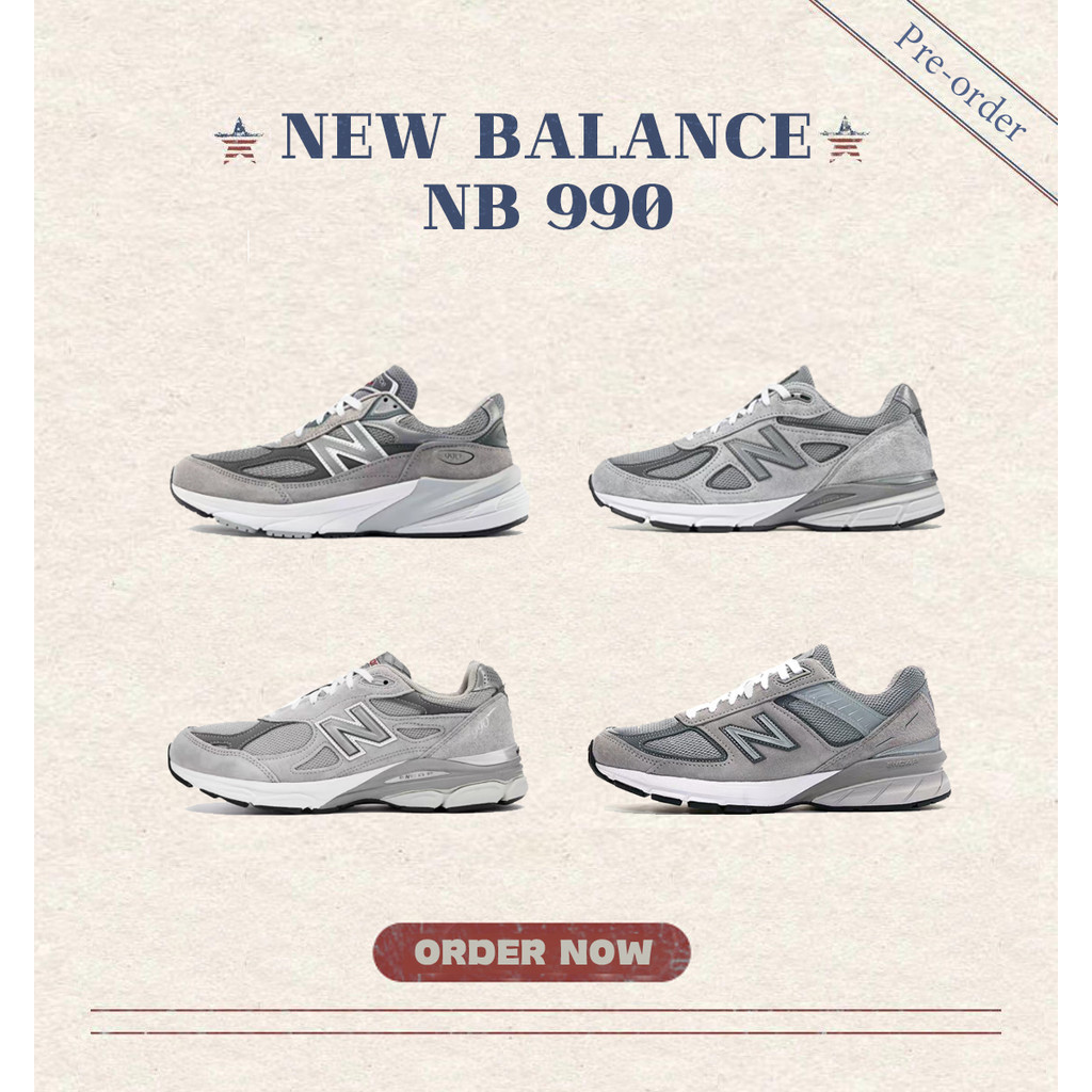 ☆pre-order☆ของแท้100% รองเท้า New Balance NB 990 v6v/v5/v4/v3 M990GL6/U990GR4 Sneakers Unisex [พร้อม