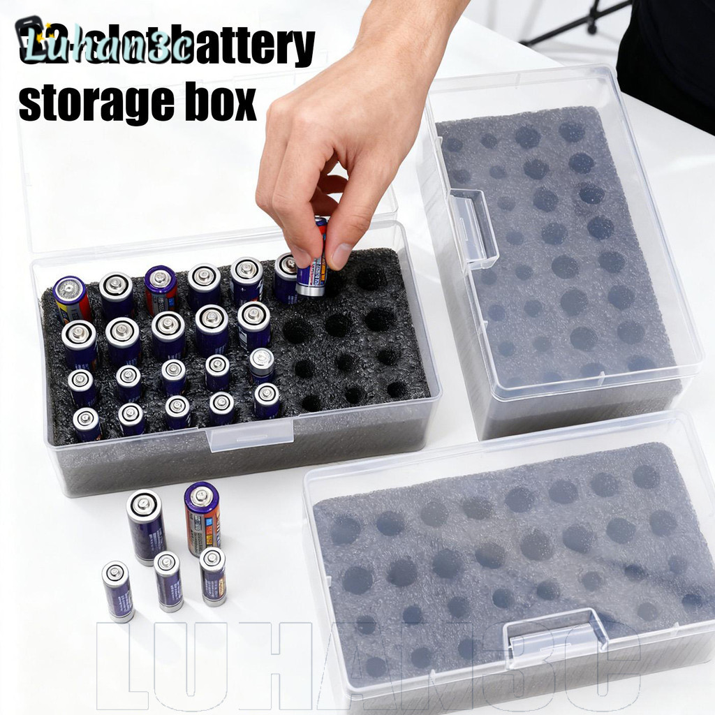 [AUTO&3C]AA/AAA กล่องเก็บแบตเตอรี่Organizer, Multi-Slotโปร่งใสฝาปิดลิ้นชักสําหรับตู้บ้าน,วัสดุPPทนทา