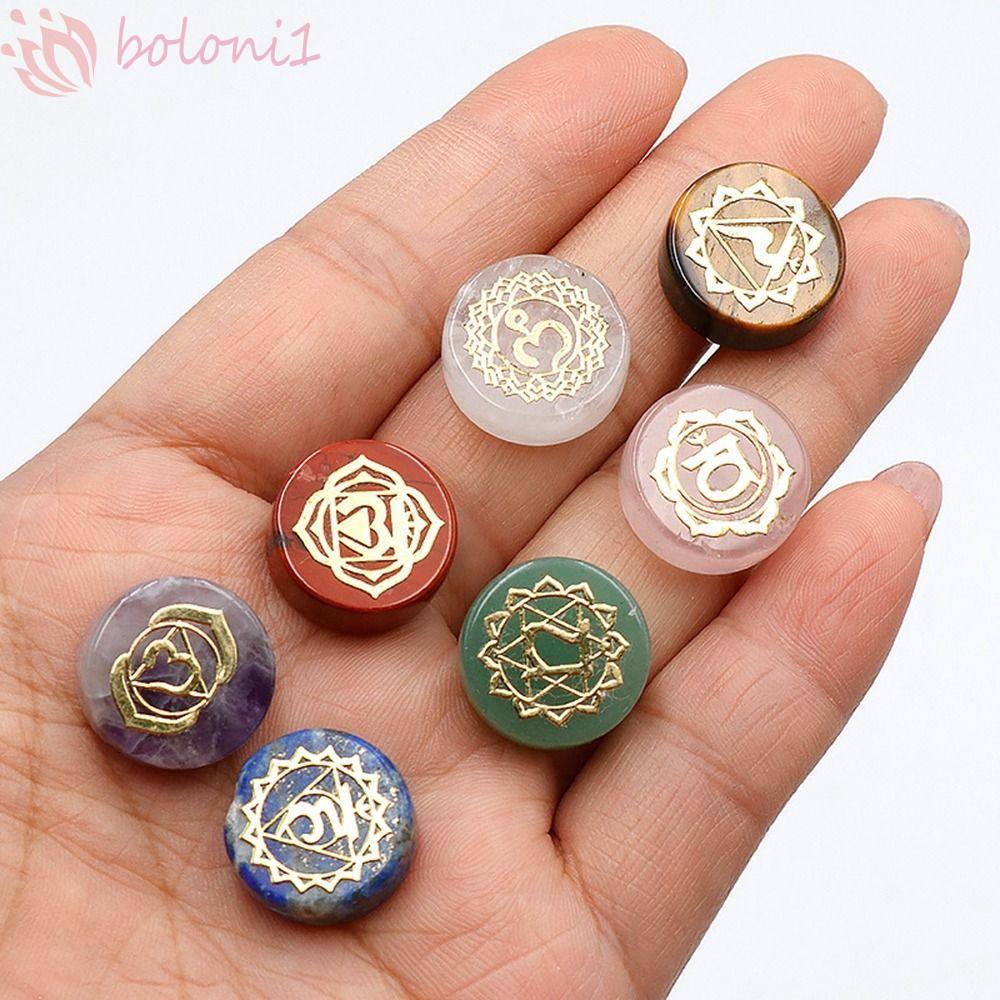 [COD] 7 ชิ้น/เซ็ตเจ็ดจักรหินคริสตัลธรรมชาติ, Sodalite Reiki Healing Gems, Reiki Healing Set Amethyst