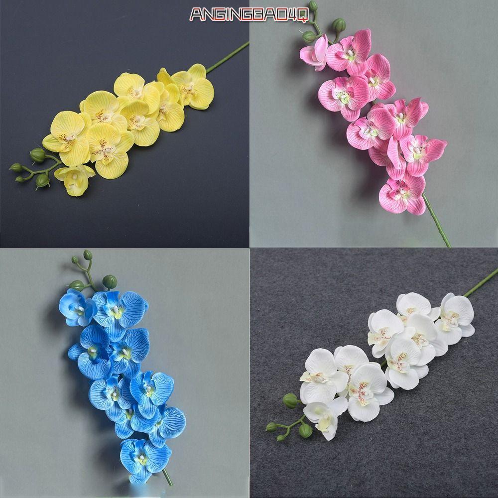 TIOMNV56KU Phalaenopsis Home Supply ดอกไม้ประดิษฐ์ 9 หัว