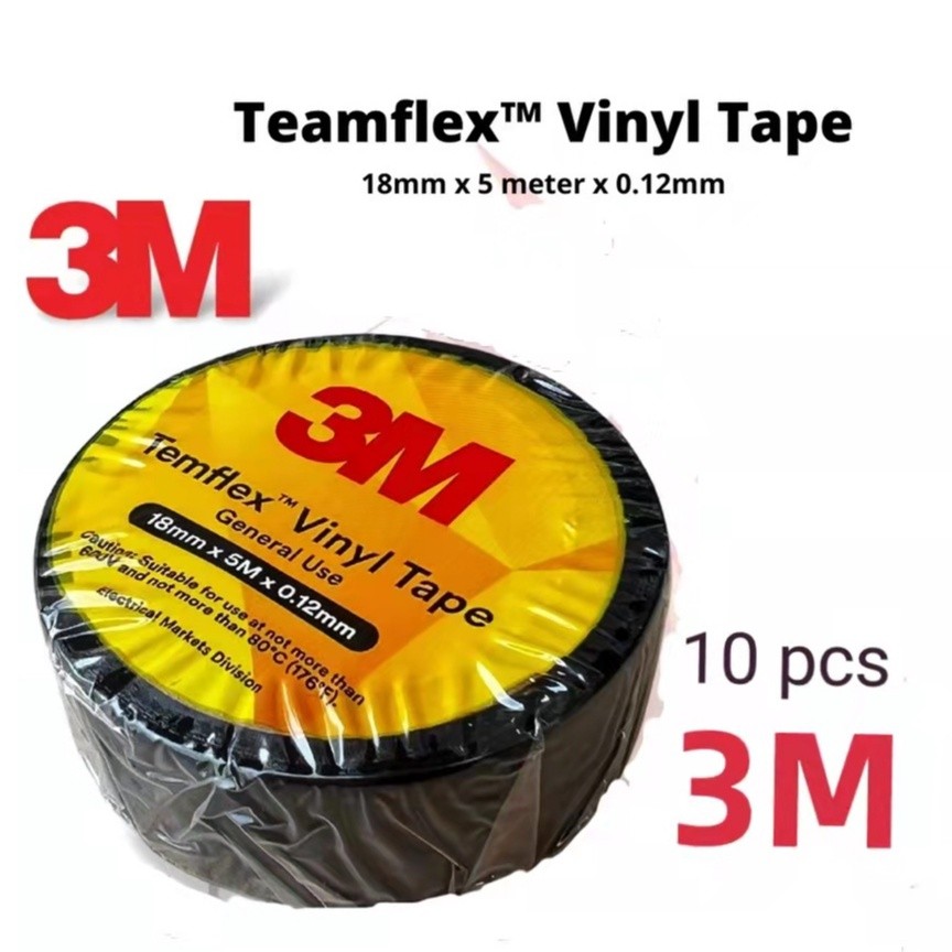 เทปฉนวนไฟฟ้า PVC 3M ขนาด 10 ชิ้น ( 5mil x 18mm x 5m )