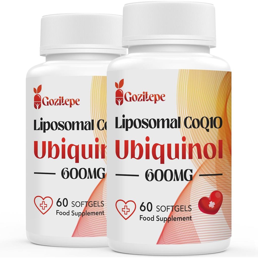 Liposomal CoQ10 Ubiquinol 600mg, 60 Mini Softgels, High Strength Active Coenzyme Q10, การดูดซึมที่ได
