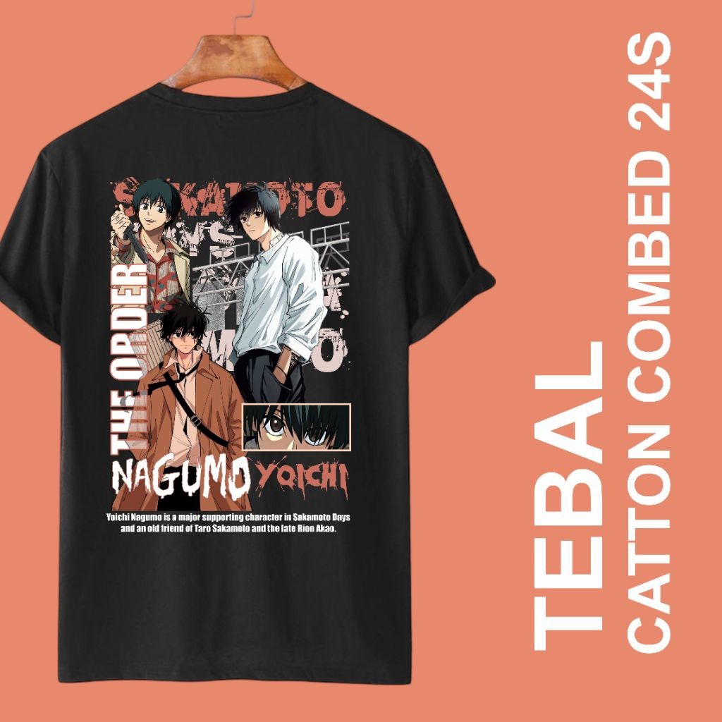 KATUN Nagumo Yoichi Sakamoto Days เสื้อยืดผ้าฝ้ายหวี