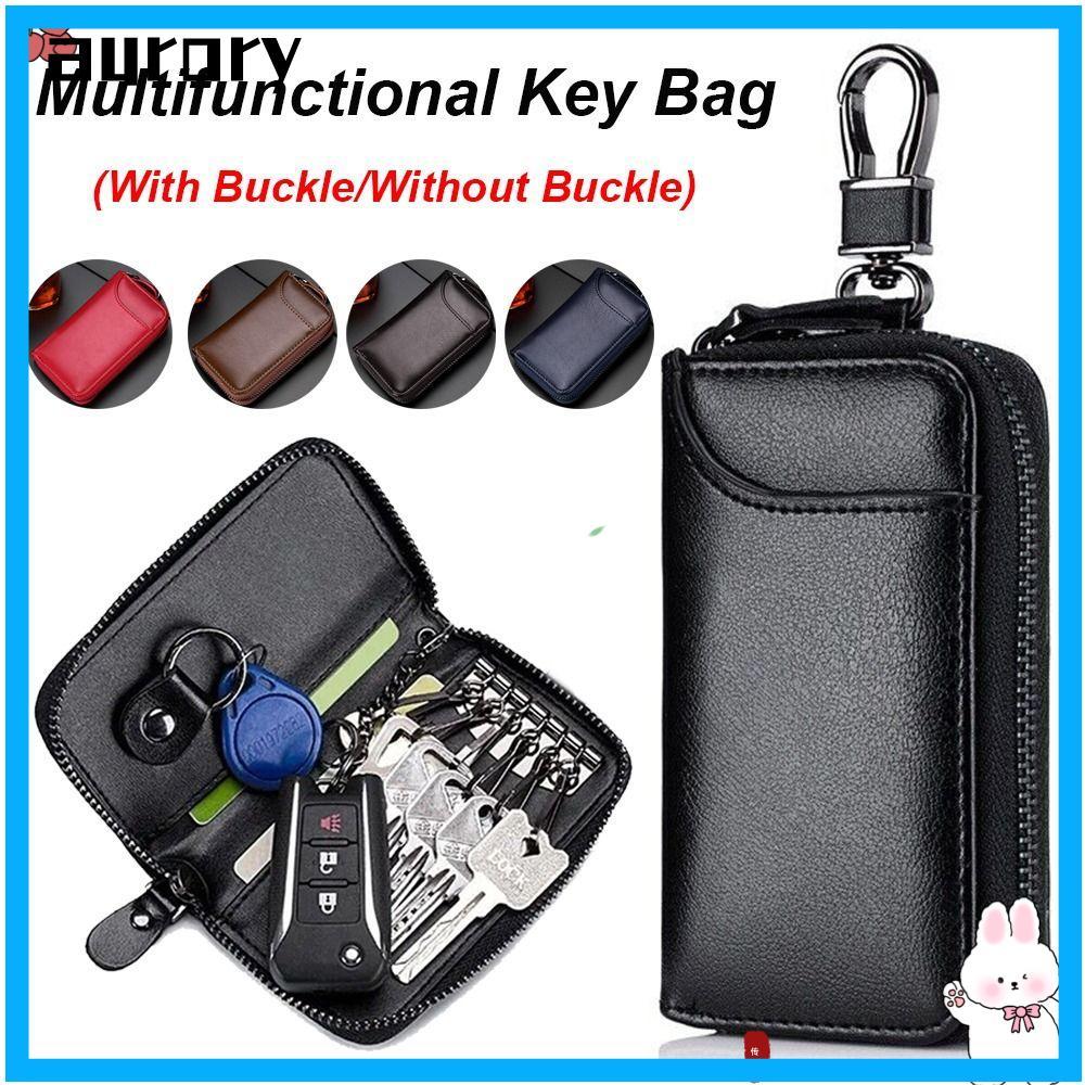 AURORY กระเป๋ากุญแจรถแบบพกพาแฟชั่น Organizer Card Bag กุญแจหนัง Pounch