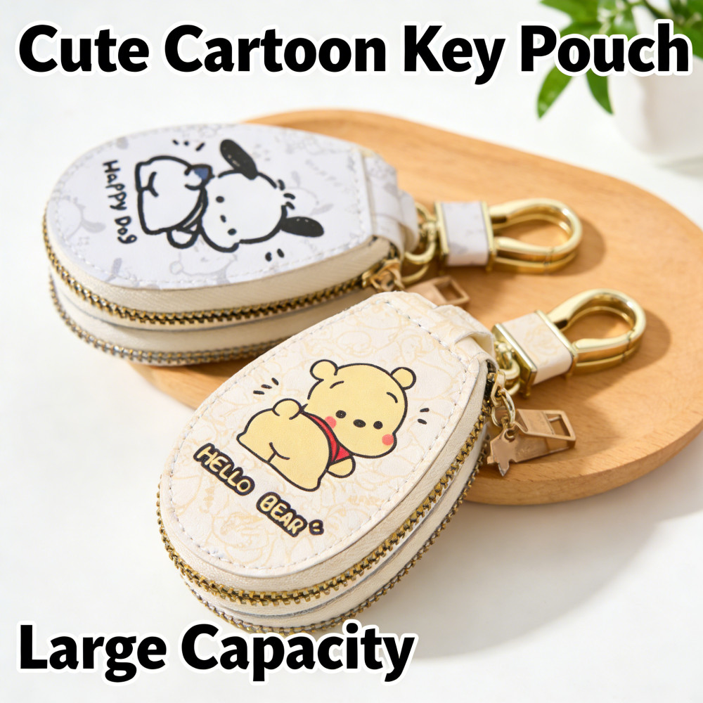 กระเป๋าใส่กุญแจรถ ความจุขนาดใหญ่กระเป๋าใส่กุญแจน่ารัก Pochacco Cartoon