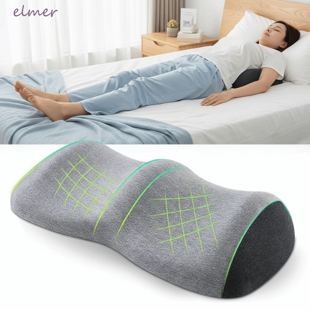 ELMER หมอนรองขา, หมอนรองเข่าผ้าฝ้าย Rebound สบาย, Four Seasons สี Blocking Wave Shape Foot Rest หมอนผู้สูงอายุคน
