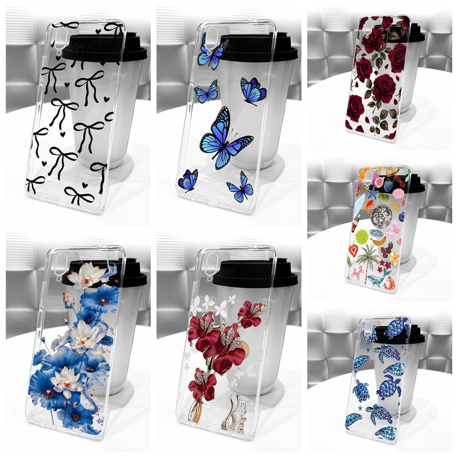 สําหรับVivo Y97 ปลอกV1813A V1813Tซิลิโคนโปร่งใสแฟชั่นผีเสื้อดอกไม้Soft TPUเคสโทรศัพท์สําหรับVivoY97 