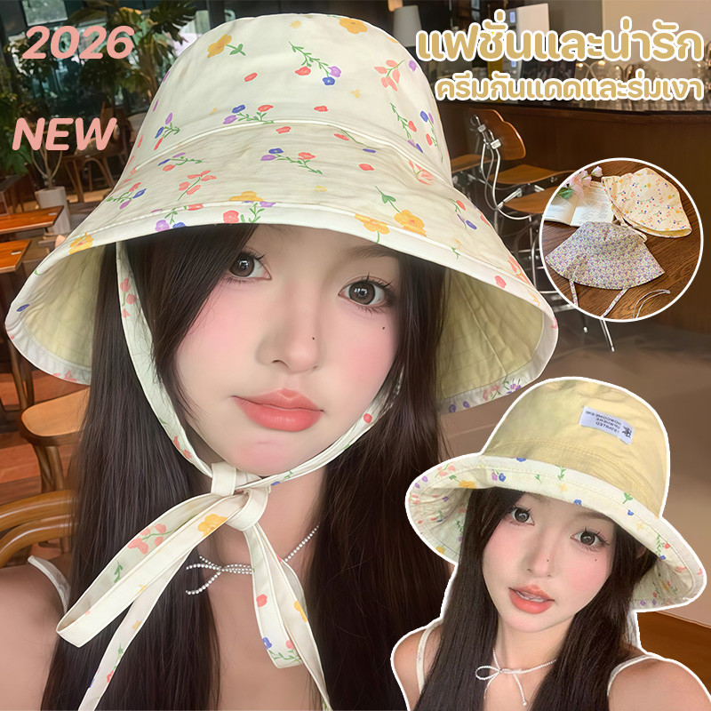 COD หมวกชาวประมง 2 ด้าน ร่มเงาและป้องกันแสงแดด ปีกกว้าง ระบายอากาศและสะดวกสบาย พับได้ สไตล์หวาน