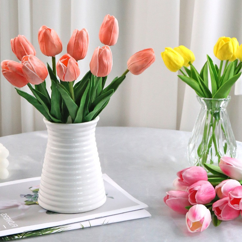 35cm ดอกไม้ประดิษฐ์ ทิวลิป Tulip Flower ประดิษฐ์ดอกไม้ปลอมตกแต่งบ้าน พร้อพถ่ายรูป prop วันวาเลนไทน์ตกแต่งเค้ก