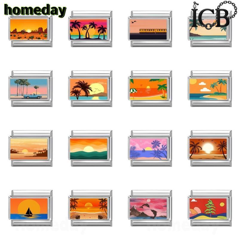 สร้อยข้อมือสแตนเลส 9 มม. อิตาเลียน charm sunset glow กับอุปกรณ์ทำสร้อยข้อมือ DIY
