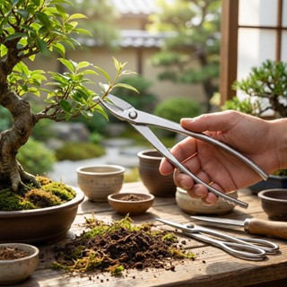 สแตนเลสบอนไซกรรไกรสวนดอกไม้พืชใบตารอบคีมตัดแต่งกิ่งเครื่องมื…