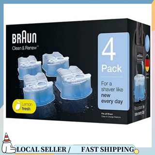 4 PCS Braunน้ำยาทำความสะอาดมีดโกน CCR4 เป็นน้ำยาทำความสะอาดร…