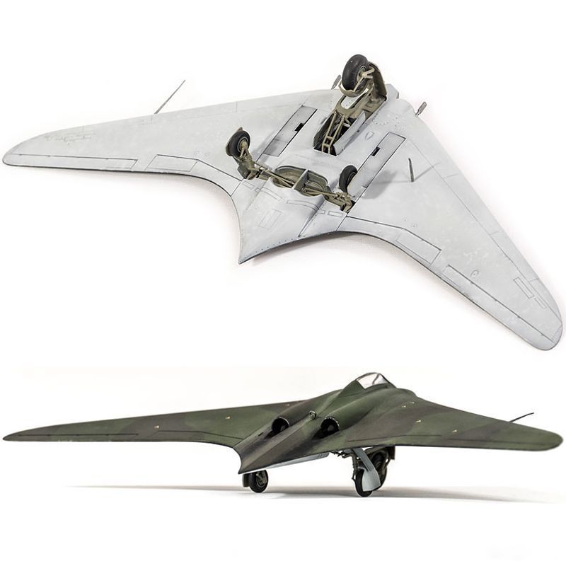 3G รุ่น Edmei ประกอบเครื่องบิน 12583 1/72 HO229 เครื่องบินทิ้งระเบิดนักสู้