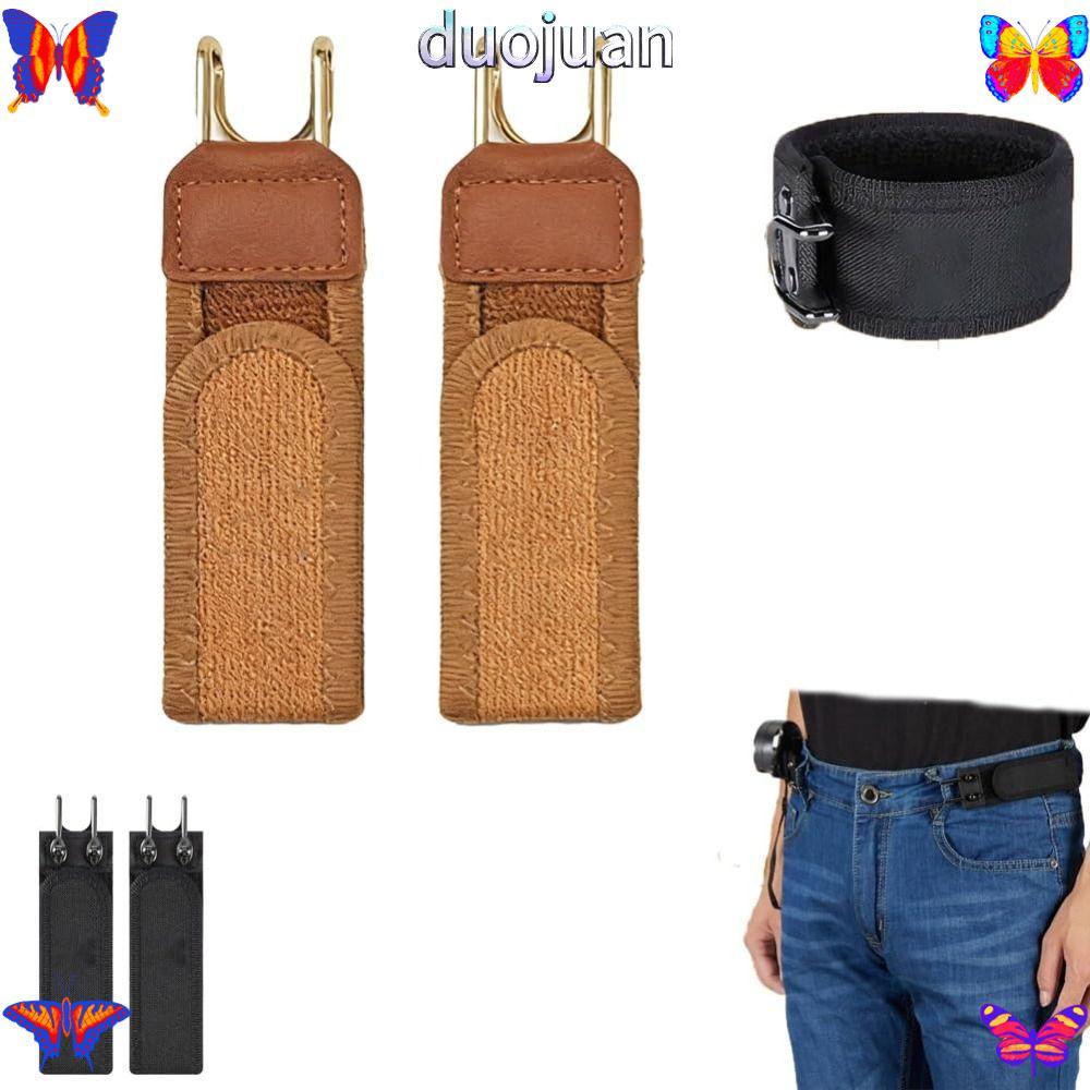 DUOJUAN เข็มขัดเอวยางยืด, ตะขอเข็มขัดแบบไม่มีหัวเข็มขัดสบาย, ตะขอโลหะหัวเข็มขัดเอวปรับได้