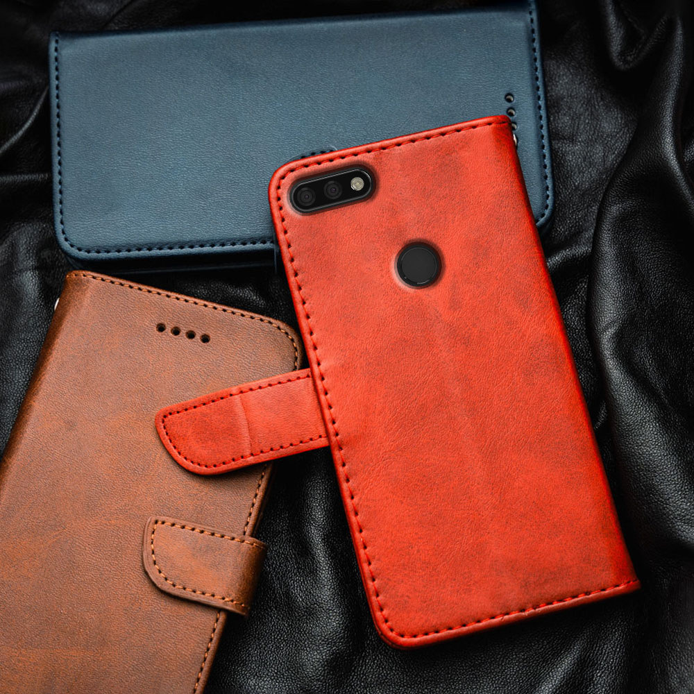 พรีเมี่ยมหรูหราหนังเคสโทรศัพท์สําหรับ Huawei Y7 Prime 2018 Nova 2 Lite Honor 7C LDN-L21 LX2 TL10 AL3