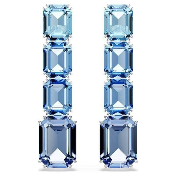 ต่างหูหยดน้ํา Swarovski Millenia ต่างหูคริสตัลสีฟ้า พร้อมกล่อง R7XZ GCTP