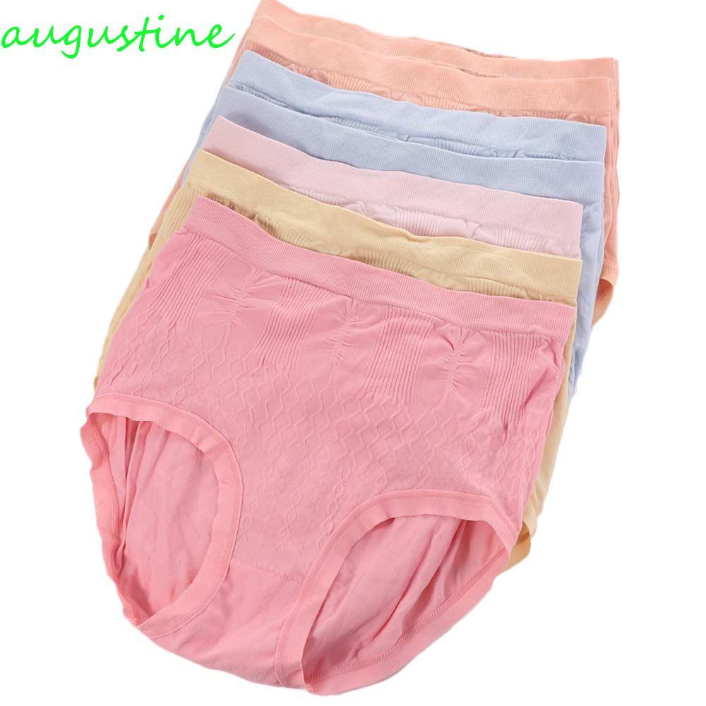 Augustine ชุดชั้นในผู้หญิง 7 ชิ้น เอวสูง ยืดหยุ่น มีรัฟเฟิลด์และโบว์