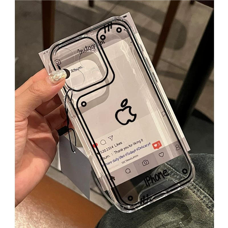 🔥สินค้าพร้อมส่ง!📱เคสInsสไตล์โซเชียล เคส iPhone 17 16 15 Pro Max 14 13 12 11 XS 8 7  สไตล์เรียบง่าย สไตล์ไม่ซ้ำใคร