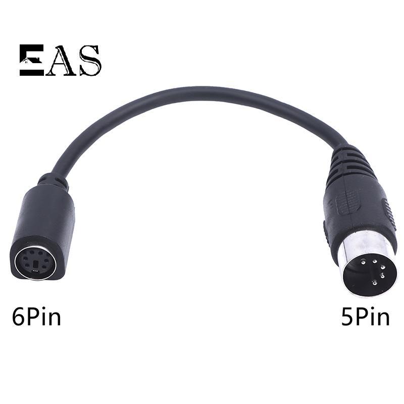 [EA] MD 6-pin Female to DIN 5-pin Male Cable Ps2 Keyboard and Mouse Transmission Cable TH