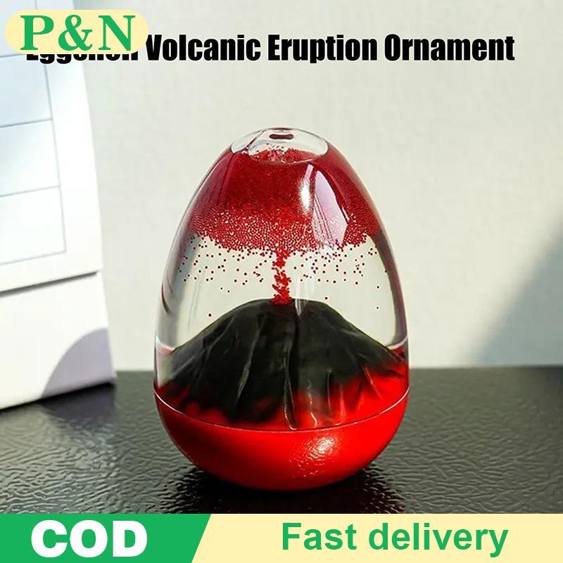 [P&N] Eggshell Volcanic Eruption, Floating Sand Volcanic Eruption Ornament, Acrylic Crystal Liquid H