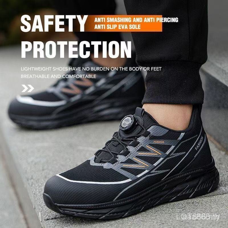 Fast Shipping Men Safety Shoes Steel Toe Anti-Puncture น้ําหนักเบา Breathable รองเท้าทํางาน 7VNX OQ3