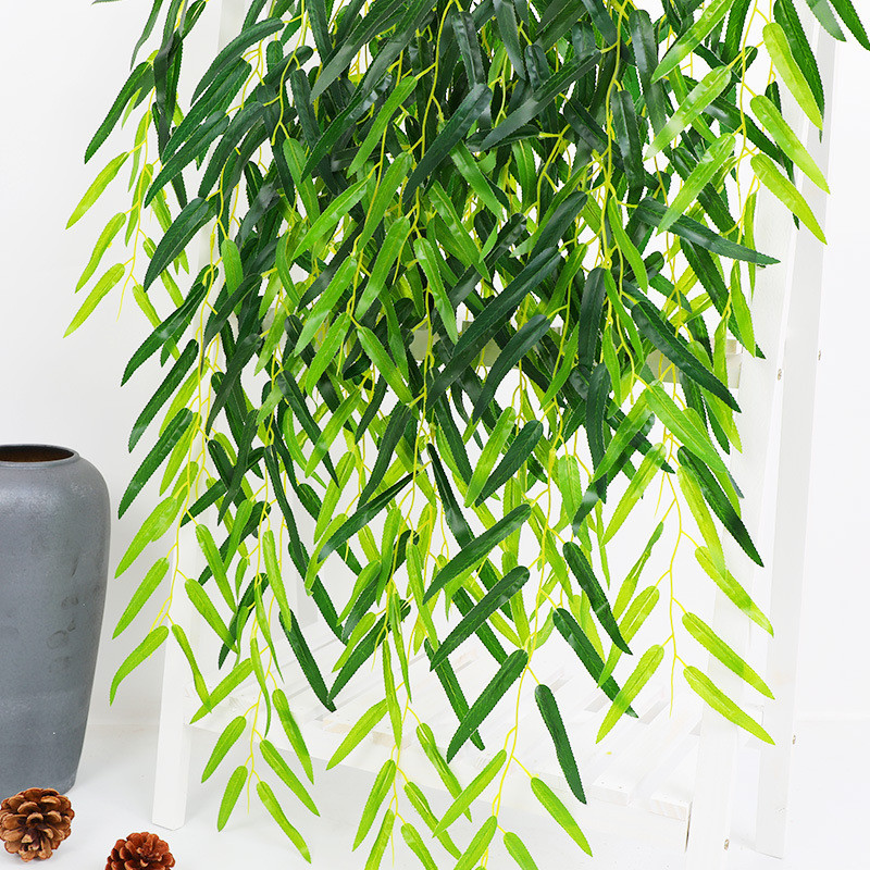 Willow Leaf ปลอม Willow สาขาจําลอง Willow Leaf แขวนหวายติดผนังหวาย Home Dance Props แขวนตกแต่งหวาย Z