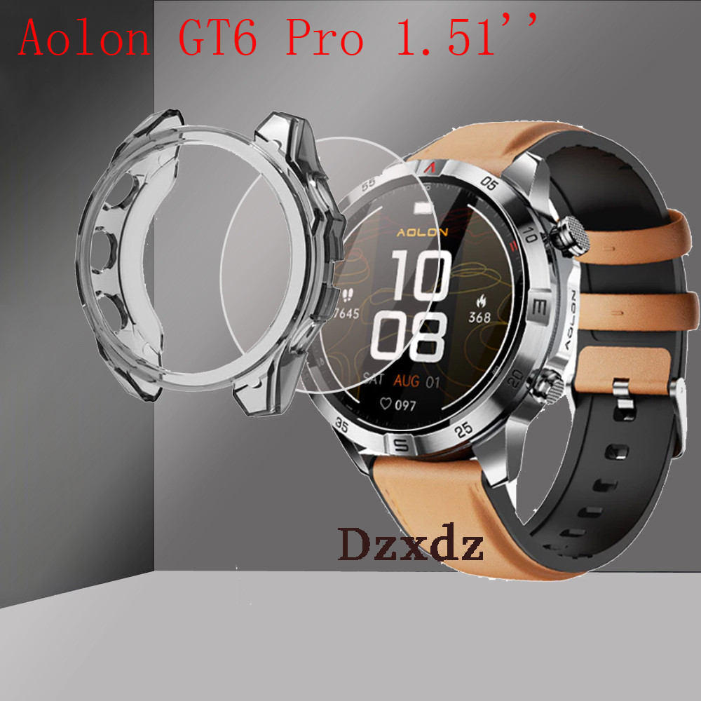เคส Aolon GT6 Pro เคสซิลิโคนฟิล์มป้องกันแบบนุ่มสําหรับ Aolon GT6 Pro สมาร์ทวอท์ชปลอกแก้วป้องกันหน้าจ