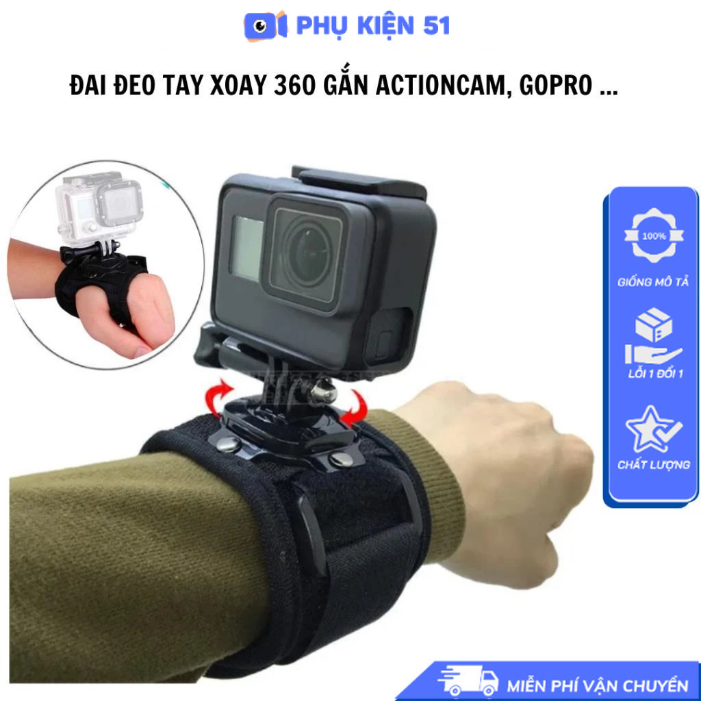 สายรัดข้อมือหมุนได้ 360 องศาสําหรับ โกโปร แอคชั่นแคม สายรัดข้อมือ อินต้า360 แหวนนิ้ว