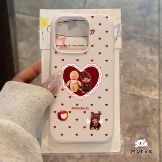 เคสไอโฟน15 16 เคส2in1ใสรูป ลายมอนจิจิฮิต สำหรับ IPhone 17 13 AIR 11 15 16 12 14 Pro Max XS XR X Max 7 14 16 Plus