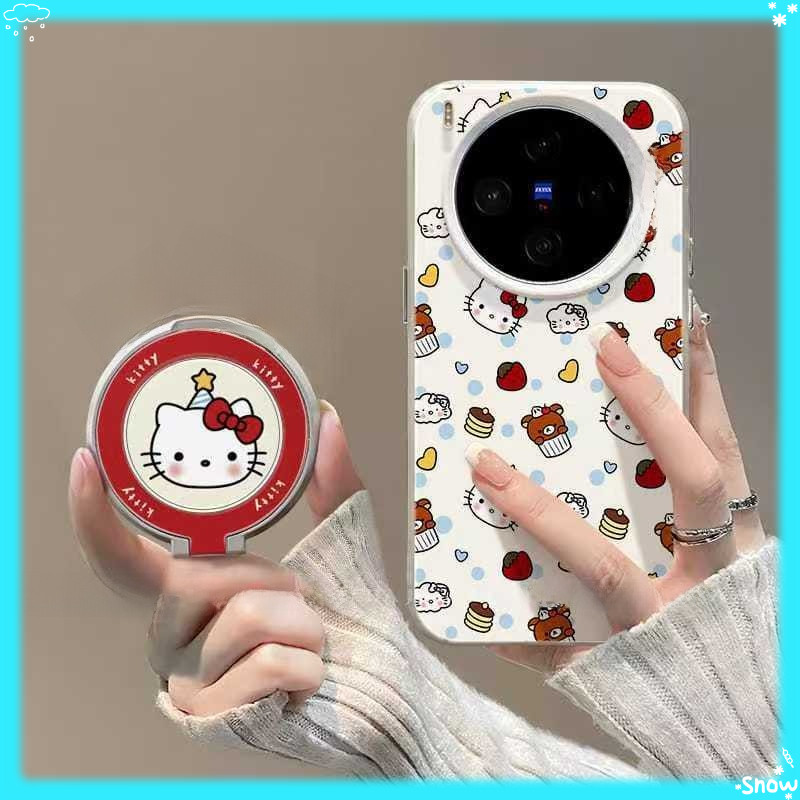 ขนมสตรอเบอร์รี่ Katie vivox300 เคสโทรศัพท์ x200Ultra วงเล็บหมุนได้ x300pro/x200pro อะคริลิครวมทุกอย่