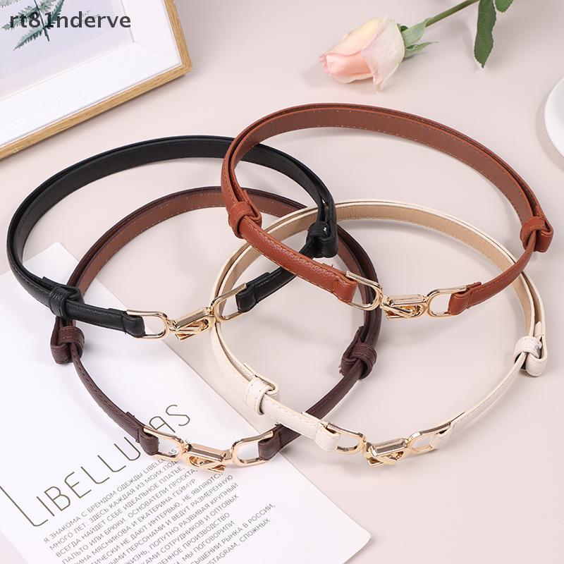 RVE เข็มขัดผู้หญิง PU หนังเข็มขัดรัดตัวสําหรับสุภาพสตรีโลหะ Bule สายรัดเอว Leisure ชุดเสื้อเอว N