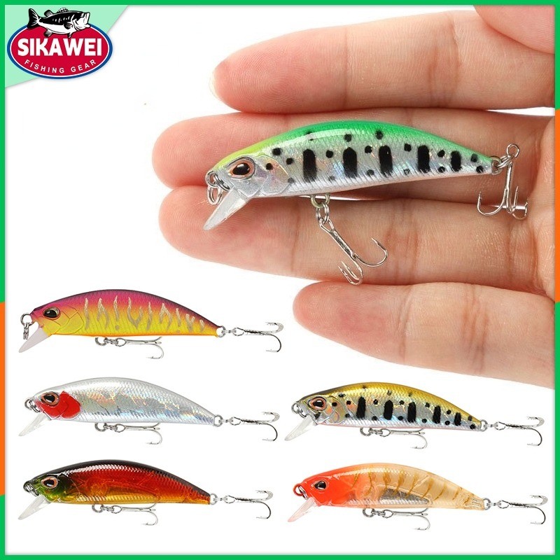 Sikawei เหยื่อตกปลา Minnow จมดิน 5g/5cm ตา3D เหยื่อว่ายน้ำ