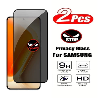 ป้องกันการระเบิด 2 ชิ้น‌ กระจกนิรภัยสําหรับ Samsung Galaxy XCover 7 6 Pro HD/Anti Spy ตัวป้องกันหน้าจอความเป็นส่วนตัวสําหรับ Galaxy M53 M52 M51 M42 M40 M36 M35 Clear สีดําขอบฟิล์มแก้ว