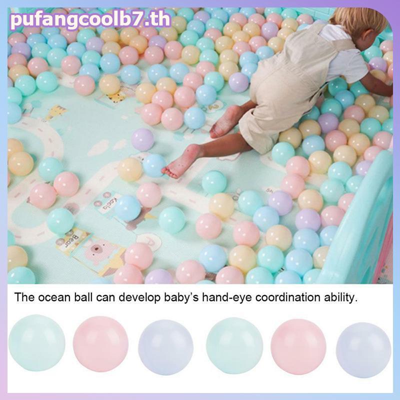 PUCOOL ตลก 100/200 ลูกบอลสีสันสดใสพลาสติกอ่อน Ocean Ball เด็กทารกว่ายน้ําหลุมของเล่นสระว่ายน้ํา